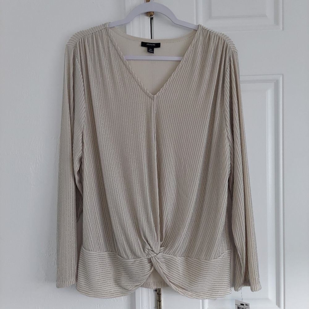 NWT Alfani Front Knot Dressy Blouse